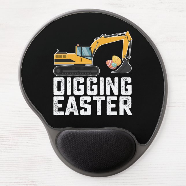 Digging Easter Excavator Egg Hunt Funny Gel Mouse Pad (Front)
