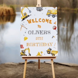 Digging Fun Construction Boy Birthday Party Foam Board