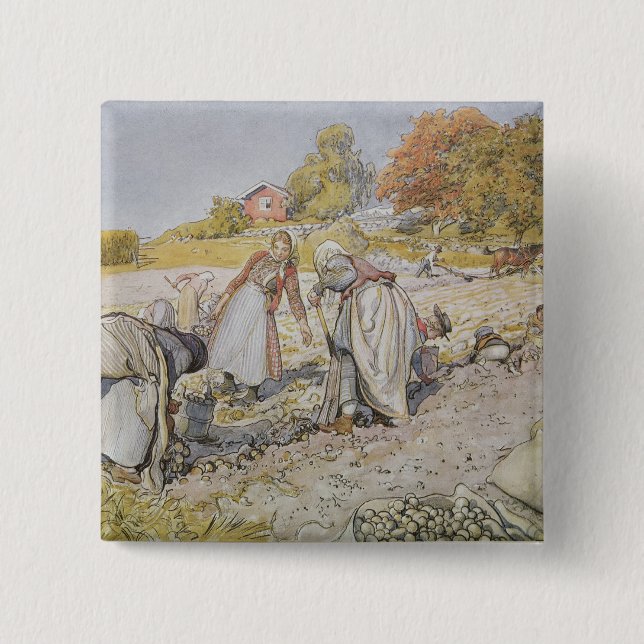 Digging Potatoes, 1905 Button (Front)