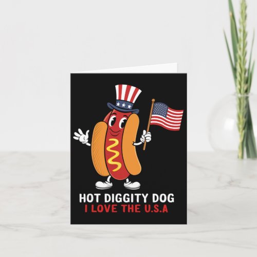 Diggity Dog I Love The Usa Patriotic Hot_dog 4th O Card