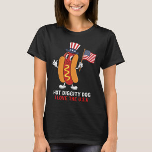 Diggity Dog I Love The Usa Patriotic Hot-dog 4th O T-Shirt