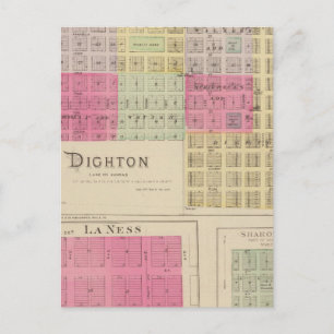 Dighton, La Ness, Sharon Springs, Kansas Postcard
