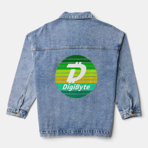Digibyte Crypto Green Sunset Dgb Cryptocurrency Co Denim Jacket