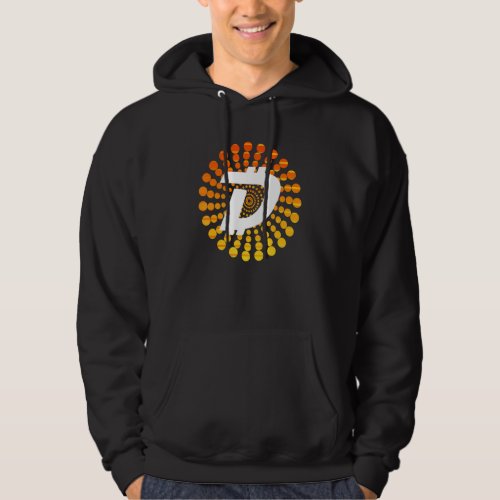 Digibyte Dgb Crypto Currency Circle Orange Sunset Hoodie