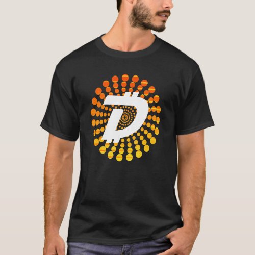 Digibyte Dgb Crypto Currency Circle Orange Sunset T_Shirt