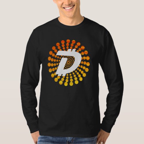 Digibyte Dgb Crypto Currency Circle Orange Sunset T_Shirt