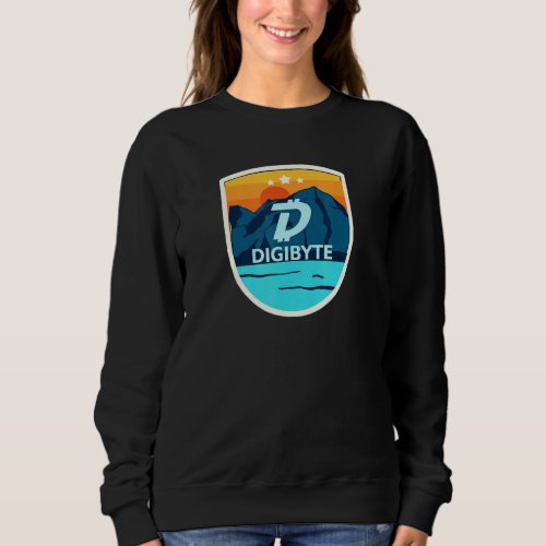 Digibyte Dgb Mountain Badge Crypto Currency Sunris Sweatshirt