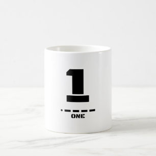 Digit 1(One) NATO Phonetic Number & Morse Code Coffee Mug