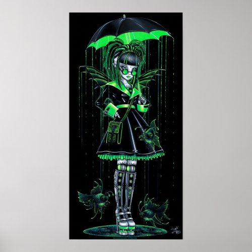 Digit Green Cybergoth Android Fairy Poster