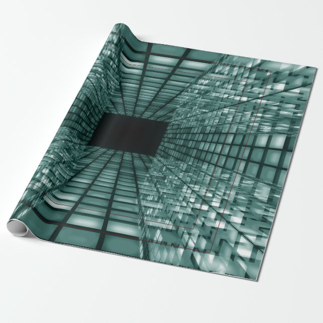 Digital 3D Cube Design Wrapping Paper (Unrolled)