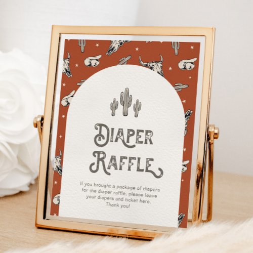 Digital 8x10 Western Diaper Raffle Sign