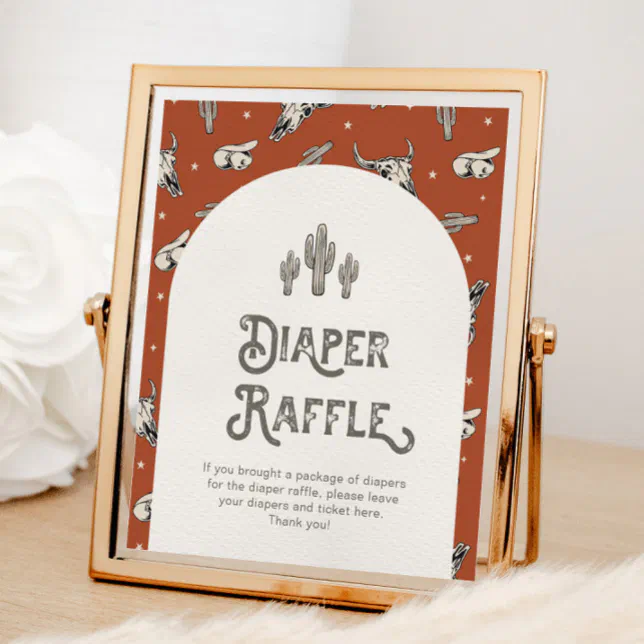 Digital 8x10 Western Diaper Raffle Sign | Zazzle