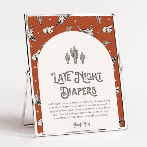 Digital 8x10 Western Late Night Diapers Sign