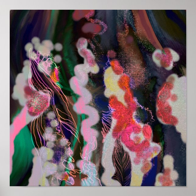 Digital Abstract art canvas poster trendy decor (Front)