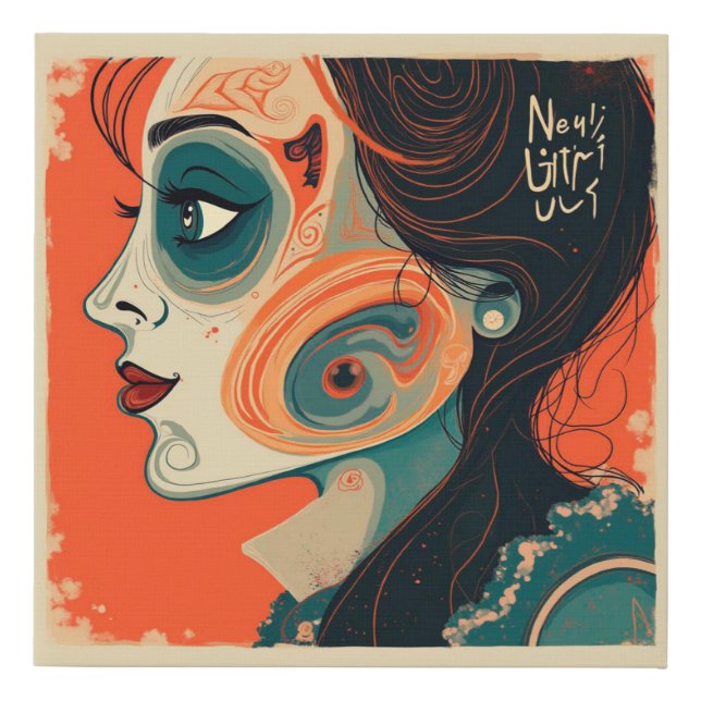 Digital Abstract Art — "Visual Silence" Faux Canvas Print (Front)