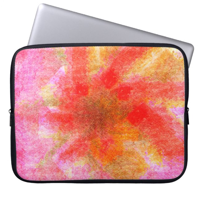 Digital abstract background with brushstroke paste laptop sleeve (Front)
