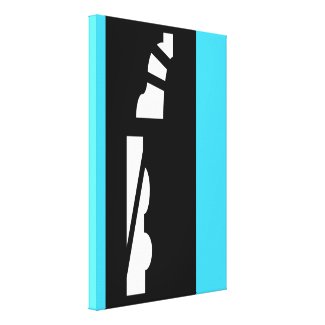 Digital Abstract Black, White & Aqua Canvas Print