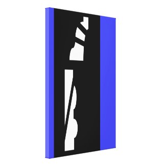 Digital Abstract Black, White & Blue Canvas Print