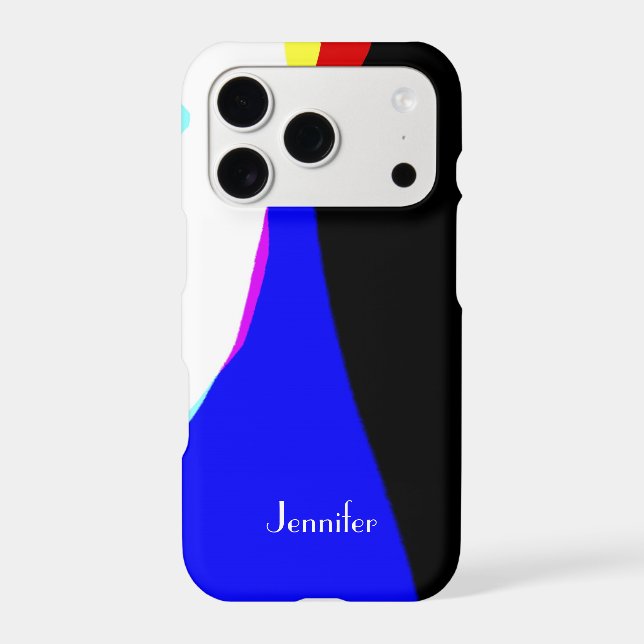 Digital Abstract, Blue, White, Black, Red, Name, Case-Mate iPhone Case (Back)
