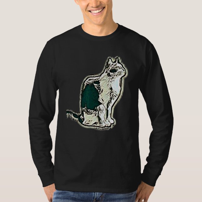 Digital Abstract Painting Of A Cat 16 T-Shirt (Front)