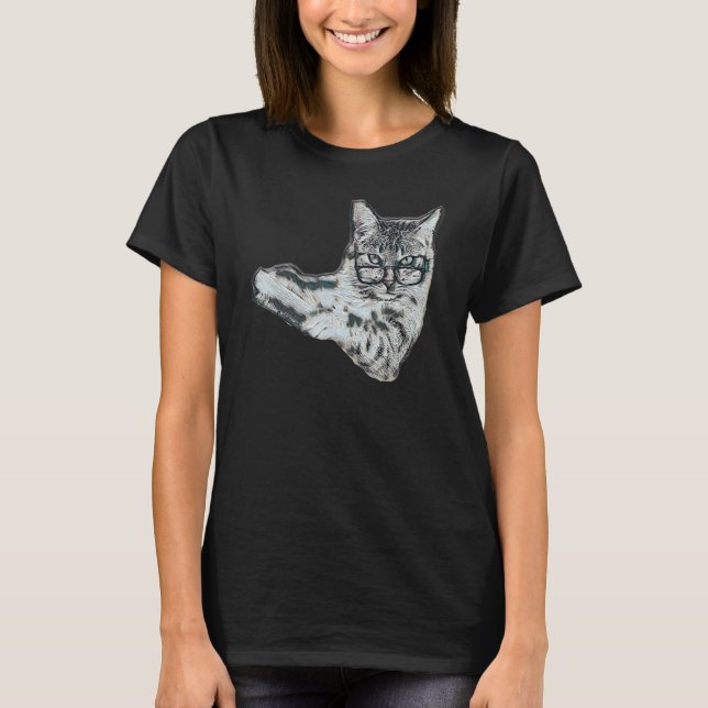 Digital Abstract Painting Of A Cat 1 T-Shirt (Front)
