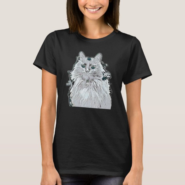 Digital Abstract Painting Of A Cat 32 T-Shirt (Front)