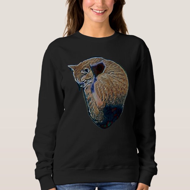 Digital Abstract Painting Of A Cat 55 Sweatshirt (Front)