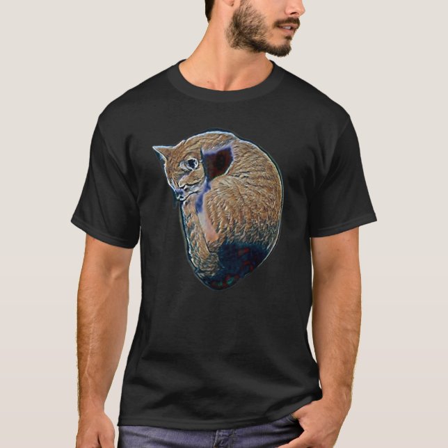 Digital Abstract Painting Of A Cat 55 T-Shirt (Front)