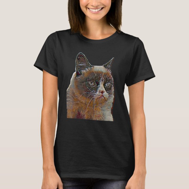 Digital Abstract Painting Of A Cat 57 T-Shirt (Front)