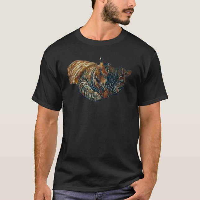 Digital Abstract Painting Of A Cat 82 T-Shirt (Front)