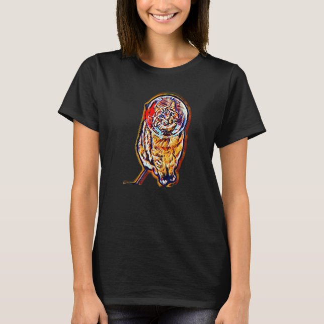 Digital Abstract Painting Of A Cat 9 T-Shirt (Front)