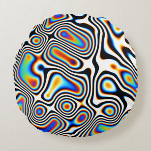 Digital Abstract Vibrant Festive Background Round Pillow