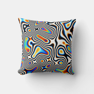 Digital Abstract Vibrant Festive Background Throw Pillow