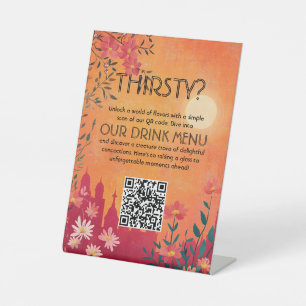 Digital Access Sunset Serenade Wedding Drinks Pedestal Sign