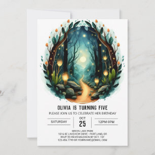 Digital Adventure Nature Woodland Birthday Invitation