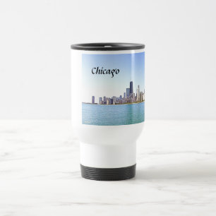 Digital Air Brushed Painting of CHicago Travel Mug