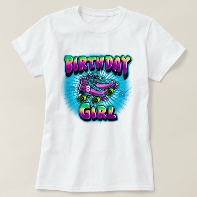 Digital Airbrush Birthday Girl T-Shirt (Design Front)