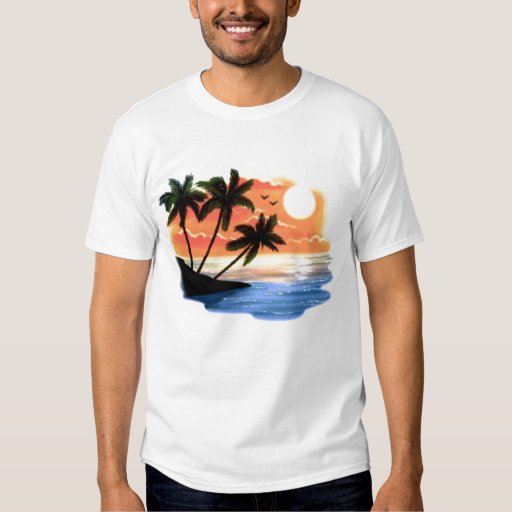 Digital Airbrushed Beach Scene T-shirt | Zazzle