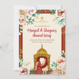 Digital Anand Karaj invitation Sikh invites
