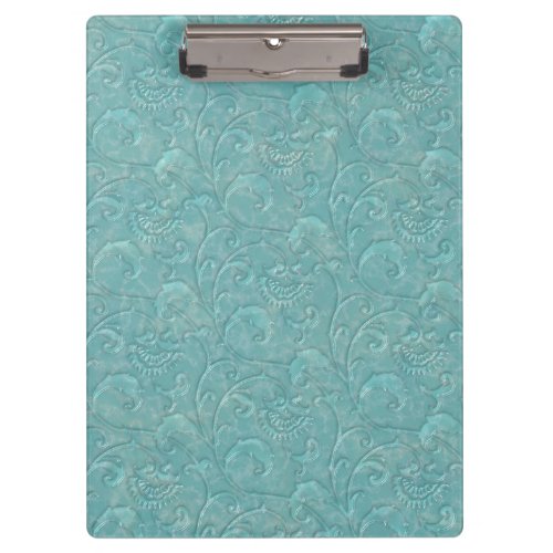 Digital Aqua Liquid Marble Print Clipboard