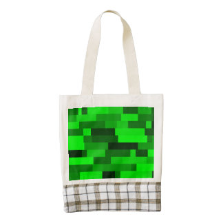 Digital Art Abstract Green Rectangles Zazzle HEART Tote Bag