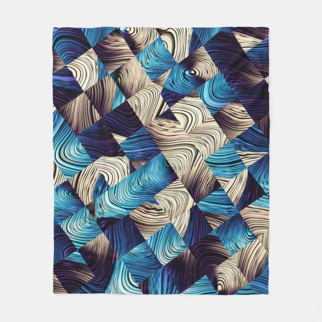 Digital art abstract pattern. Abstract blue image  Fleece Blanket (Front)