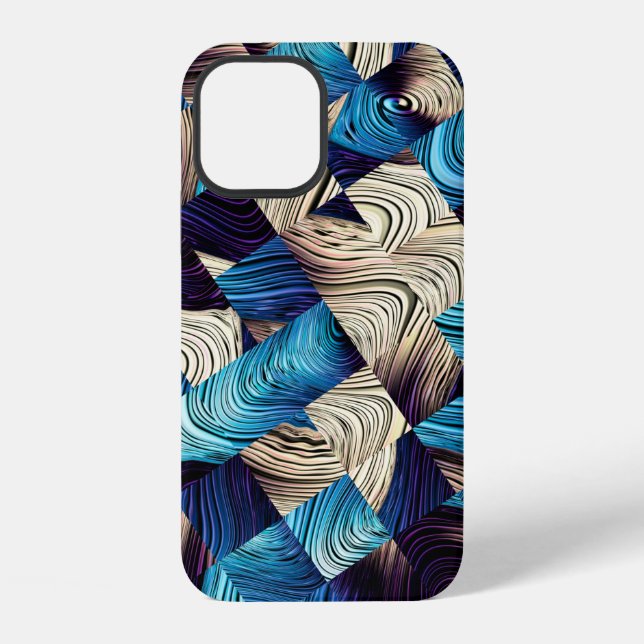 Digital art abstract pattern. Abstract blue image  Iphone Case (Back)