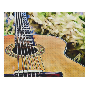 Digital Art Acoustic Guitar Faux Canvas Print