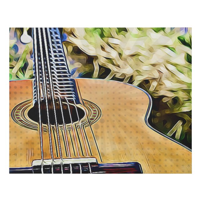 Digital Art Acoustic Guitar Faux Canvas Print (Front)