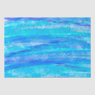 Digital Art Blue and Purple Waves Abstract Tissue Paper
