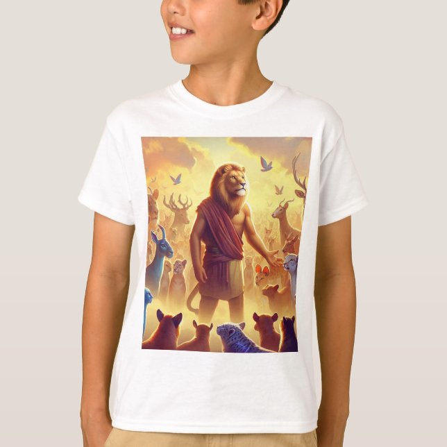  🦁 Digital Art Character Design - King Lion. T-Shirt (Front)