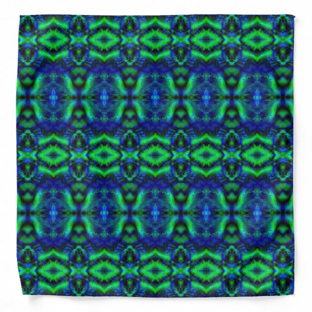 Digital Art Cool Modern Abstract Pattern Bandana (Front)