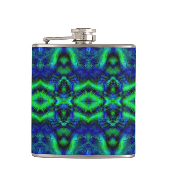 Digital Art Cool Modern Abstract Pattern Flask (Front)