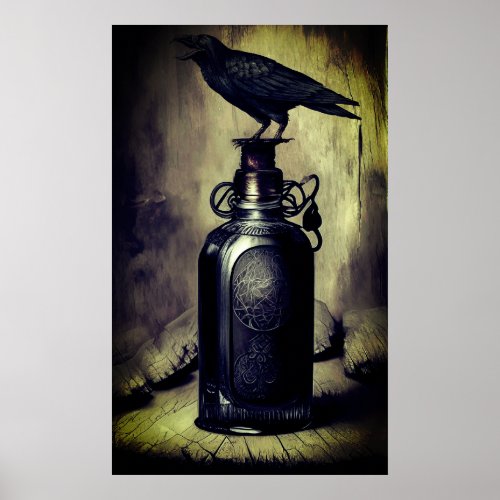 Digital Art Crow Poster